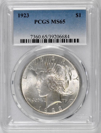 1923 P Peace Silver Dollar (PCGS) MS65.