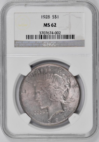 1928 P Peace Silver Dollar (NGC) MS62.