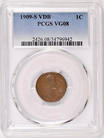 1909 S V.D.B. Lincoln Wheat Cent (PCGS) VG08.