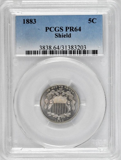 1883 Shield Nickel (PCGS) PR64.