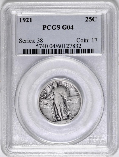 1921 P Standing Liberty Silver Quarter (PCGS) G04.