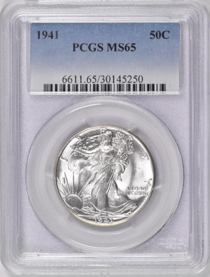 1941 P Walking Liberty Silver Half Dollar (PCGS) MS65.