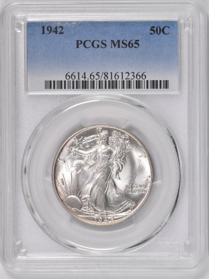 1942 P Walking Liberty Silver Half Dollar (PCGS) MS65.