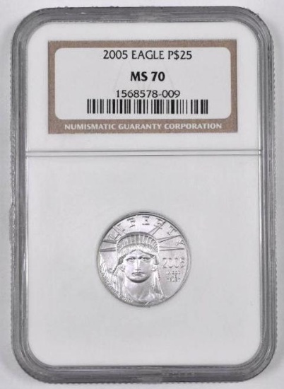 2005 $25 American Platinum Eagle 1/4oz. (NGC) MS70.