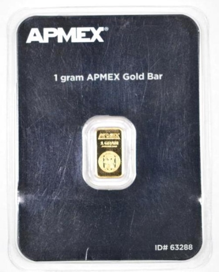 APMEX 1 Gram Gold Ingot/Bar.
