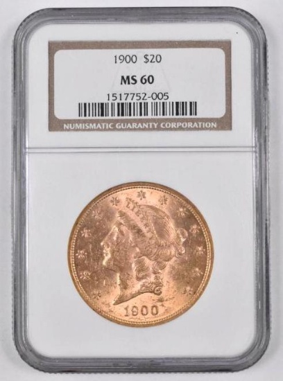 1900 P $20 Liberty Gold (NGC) MS60.