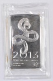 2013 Year of the Snake 10oz. .999 Fine Silver Ingot/Bar.