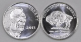 Group of (2) 2013 Indian / Buffalo 1oz. .999 Fine Silver Round.