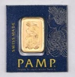 PAMP Suisse 1 Gram 999.9 Gold Ingot/Bar.