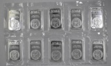 Group of (10) APMEX 1oz. .999 Fine Silver Ingot / Bars.