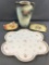 Group of 4 pieces : Decorative China - Oyster Plate, Vase and Trays
