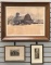 Group of 3 : Framed Architectural Prints - Dave Riebe 