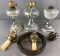 Lot of 7 : Pressed Glass Oil Lamps + more