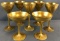 7 piece group Gold Painted Glass Stemware