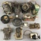 Group of 12 vintage spotlights, tools, and more