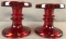 Group of 2 Red presses glass candle sticks