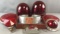 Group of 11 pieces Red Emergency beacon lights, lenses, and more
