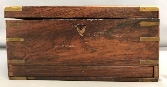 Vintage Wooden Box w/ Hinged Lid