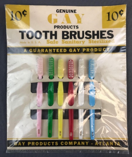 Vintage 1950s "Genuine Gay Products" Toothbrush Store Display