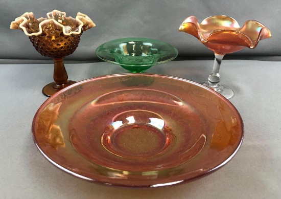Group of 4 : Assorted Depression/Carnival Glass