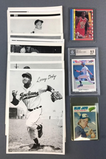 Group of Sports Pictures and Trading Cards