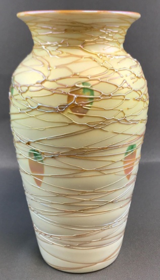 Durand Threaded Iridescent Glass Vase