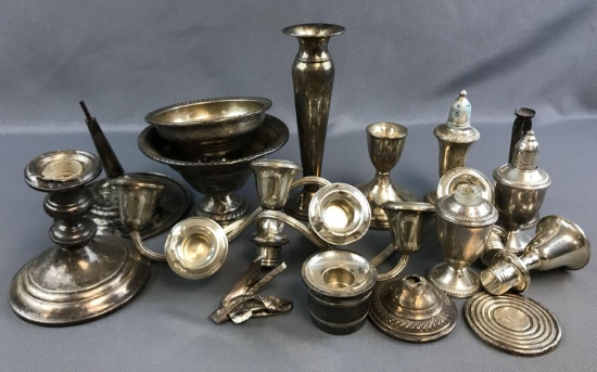 Group of Weighted/ Scrap Sterling Silver Holloware