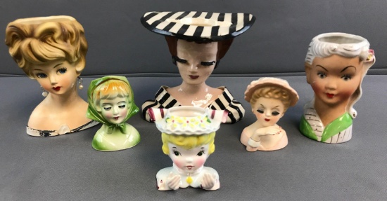 Group of 6 : Vintage Head Vases