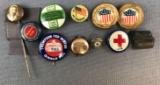 Collection of Antique Campaign Buttons, Patriotic Pins/ Pinbacks, and T. Roosevelt Stickpin