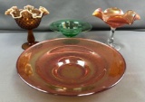 Group of 4 : Assorted Depression/Carnival Glass