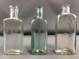 Group of 3 : Antique (1900s) English Medicine Bottles