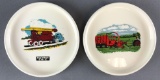 Group of 2 Vintage Ceramic Promotional Utility Dishes