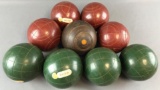 Group of 9 antique/vintage Bocce Balls