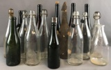 Group of 17 assorted glass bottles