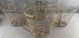 Group of 4 Vintage Wire Bucket Baskets