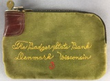 Vintage Embroidered Bank Deposit Bag
