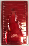 Vintage red glass lens-Embossed Flame