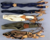 Group of 5 pairs vintage button suspenders