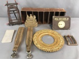 Group of 9 miscellaneous vintage decor pieces and more