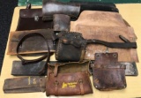 Group of 15 assorted vintage leather bags and more