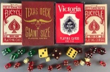 Group of 30+ Oversized playing cards and dice