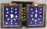 Group of 3 Framed Native American Indian Arrowhead displays