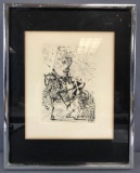 Signed, Framed Salvador Dali Original Sketch