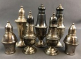 Group of 7 : Weighted Sterling Silver Salt and Pepper Shakers