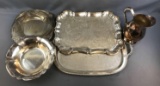 Group of 5 : Vintage Silver Plate Trays + more