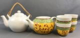 Group of Teapots and Tea Cups