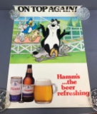 Vintage Hamm's Beer Poster - On top again!