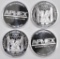 Group of (4) APMEX 1/2oz. .999 Fine Silver Rounds.