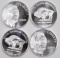 Group of (4) 2013 Indian / Buffalo 1oz. .999 Fine Silver Round.