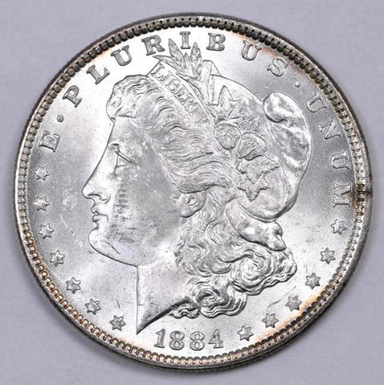 1884 P Morgan Silver Dollar.